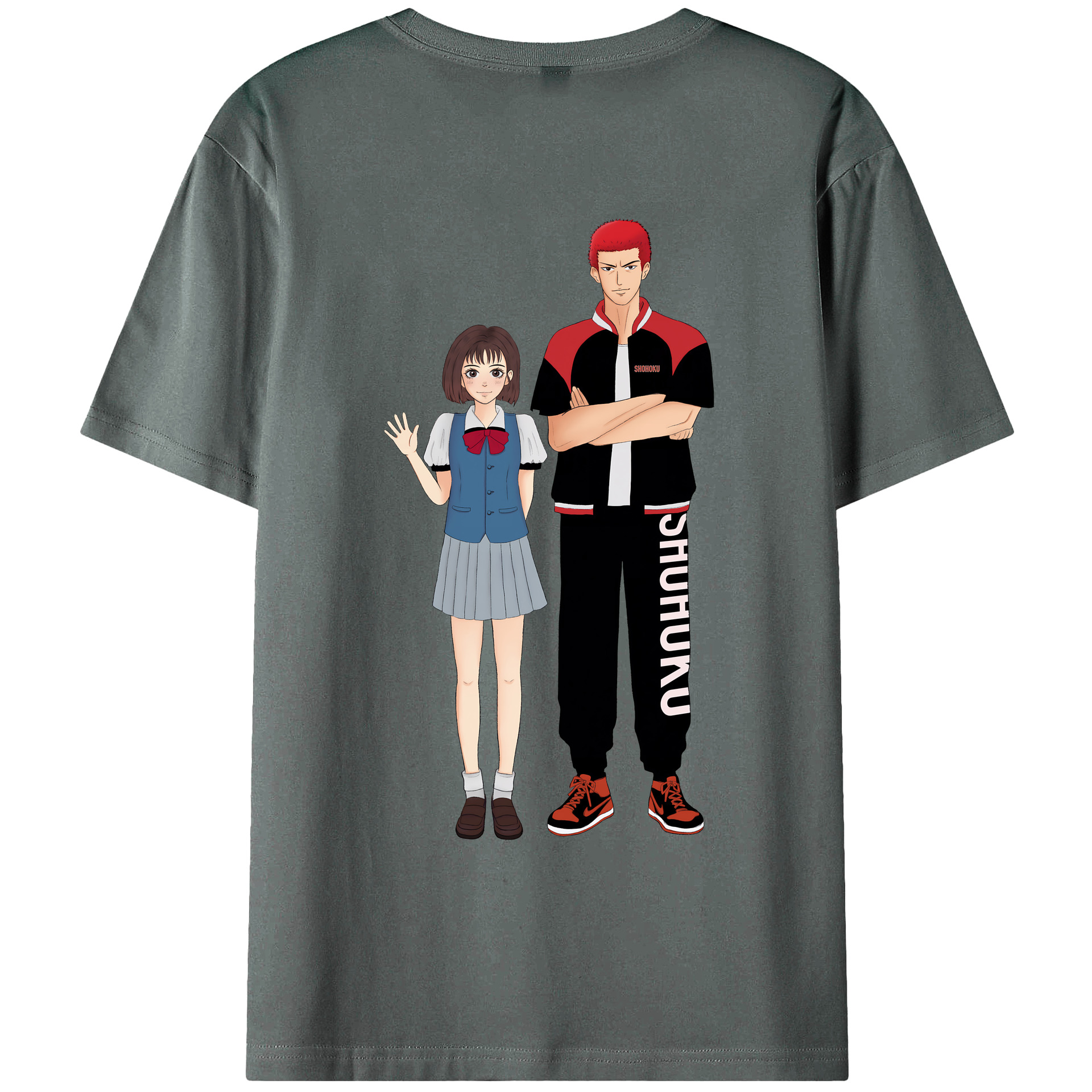 （画像用） SLAM DUNK／スラムダンク 綿100％ メンズ半袖Tシャツ（バックプリント） 通気性